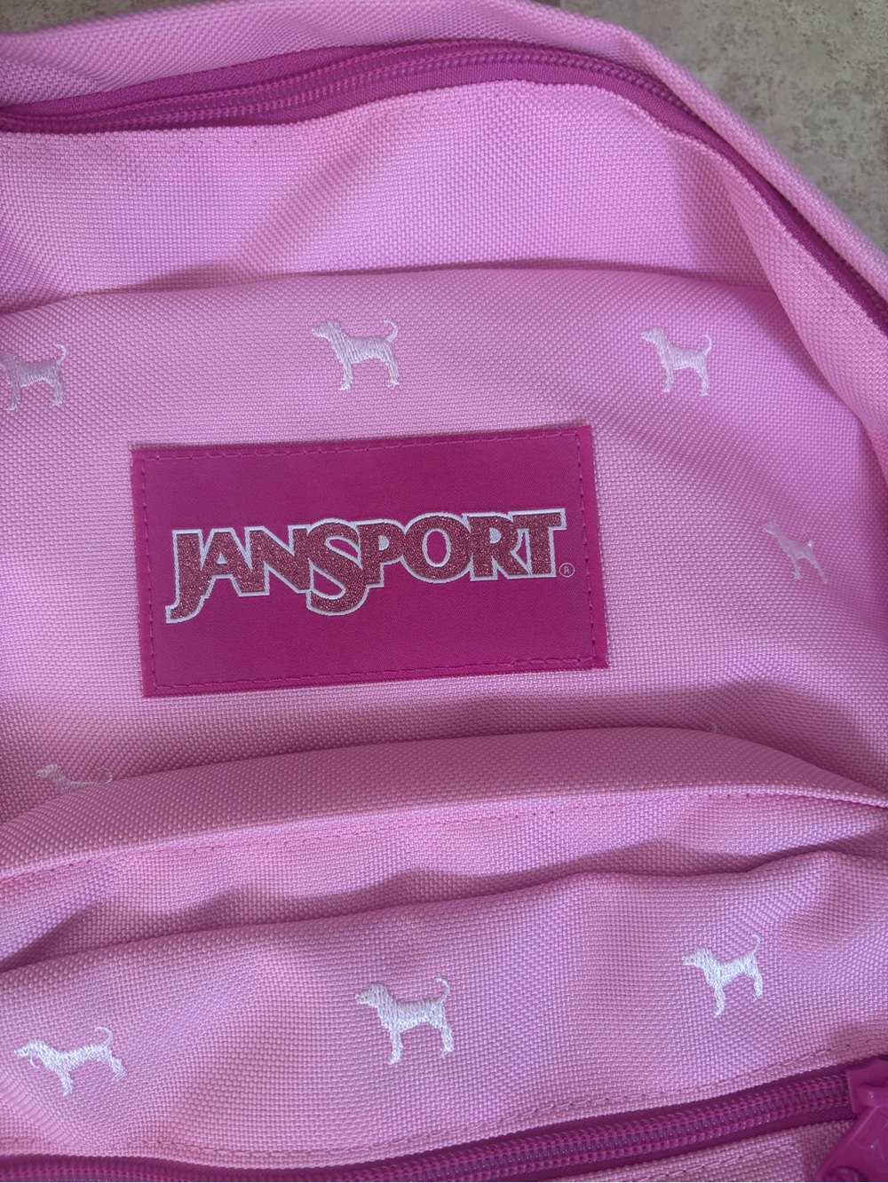 Victoria’s Secret Pink x Jansport Backpack & Lunch Bag Set Pink Puppy Dog - Picture 4 of 7